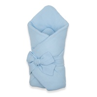 Muślinowy rożek wiązany New Baby blue