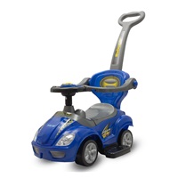 Dziecięcy jeździk z rączką 3w1 Baby Mix Mega Car niebieski