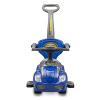 Dziecięcy jeździk z rączką 3w1 Baby Mix Mega Car niebieski