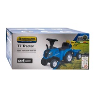 Dziecięce jeździdełko traktor z przyczepą i narzędziami Baby Mix New Holland żółty (Jak nowe)