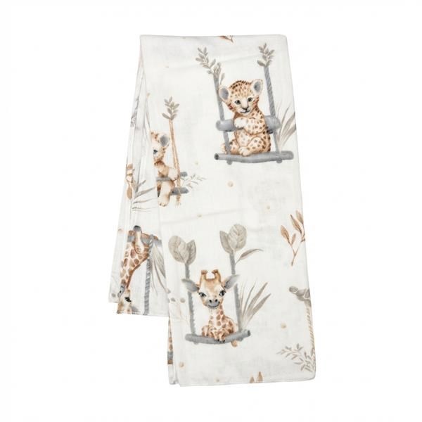 Pieluszka flanelowa z nadrukiem New Baby ZOO beige