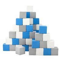 Zestaw 45 klocków piankowych Piramida blue white grey