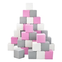Zestaw 45 klocków piankowych Piramida pink white grey