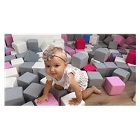 Zestaw 45 klocków piankowych Piramida pink white grey