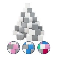 Zestaw 45 klocków piankowych Piramida pink white grey