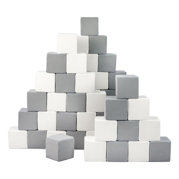 Zestaw 45 klocków piankowych Piramida grey white