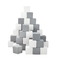 Zestaw 45 klocków piankowych Piramida grey white