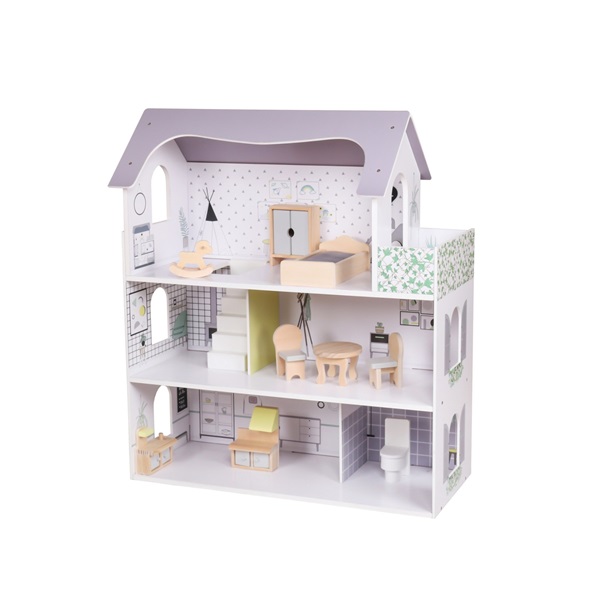 Drewniany domek dla lalek Rose Montessori Baby Mix