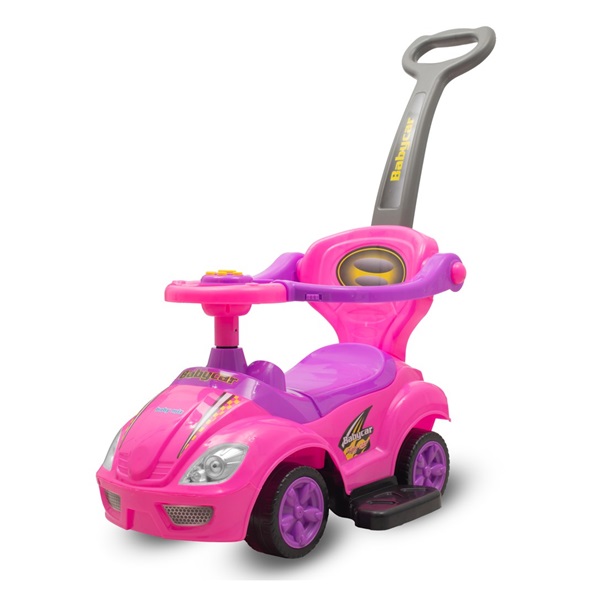 Dziecięcy jeździk z rączką 3w1 Baby Mix Mega Car różowy (Uszkodzone opakowanie)