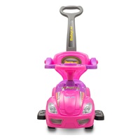 Dziecięcy jeździk z rączką 3w1 Baby Mix Mega Car różowy (Uszkodzone opakowanie)
