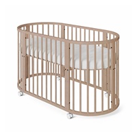 Dziecięce rosnące łóżeczko 3w1 owalne + materac New Baby kaszmir