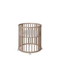 Dziecięce rosnące łóżeczko 3w1 owalne + materac New Baby kaszmir