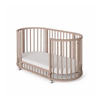 Dziecięce rosnące łóżeczko 3w1 owalne + materac New Baby kaszmir