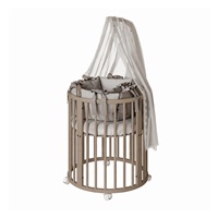 Dziecięce rosnące łóżeczko 3w1 owalne + materac New Baby kaszmir