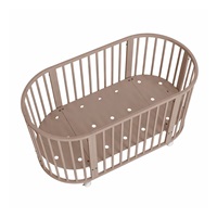 Dziecięce rosnące łóżeczko 3w1 owalne + materac New Baby kaszmir