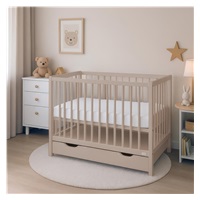 Łóżeczko dla dzieci z szufladą New Baby BASIC kaszmir