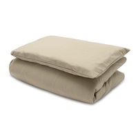 Bawełniany zestaw pościeli do łóżeczka z wypełnieniem New Baby 90x120 cm beige