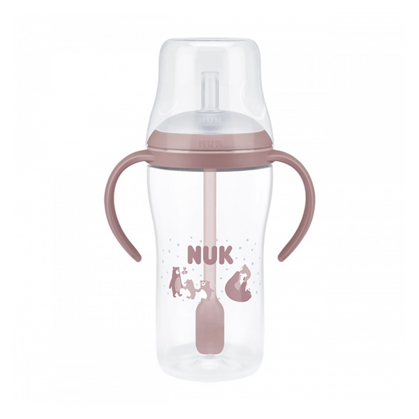Dziecięca butelka do karmienia NUK Perfect Match do nauki picia ze słomką BEAR 260 ml