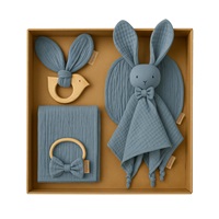 Muślinowy zestaw prezentowy dla dzieci New Baby szary