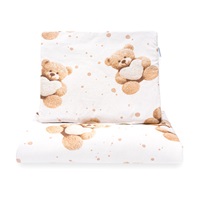 Dwustronny Zestaw z Velvet i bawełny do wózka New Baby Love Teddy Bear beige