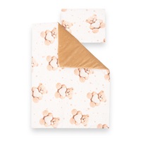 Dwustronny Zestaw z Velvet i bawełny do wózka New Baby Love Teddy Bear beige
