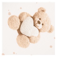 Bawełniane prześcieradło do łóżeczka New Baby Love Teddy Bear 120x60 cm beige