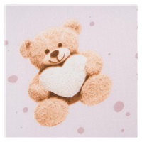 Bawełniane prześcieradło do łóżeczka New Baby Love Teddy Bear 120x60 cm pink