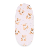 Bawełniane prześcieradło do wózka New Baby Love Teddy Bear pink 35x75 cm