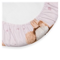Bawełniane prześcieradło do wózka New Baby Love Teddy Bear pink 35x75 cm