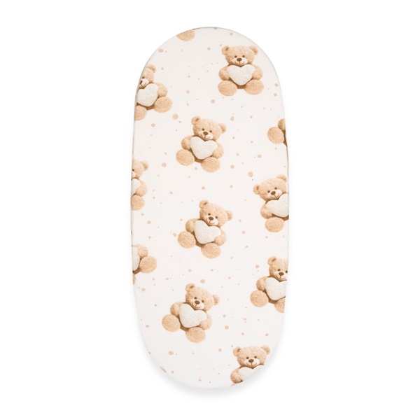 Bawełniane prześcieradło do wózka New Baby Love Teddy Bear beige 35x75 cm
