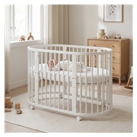 Dziecięce rosnące łóżeczko 3w1 owalne + materac New Baby biały