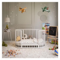 Dziecięce rosnące łóżeczko 3w1 owalne + materac New Baby biały