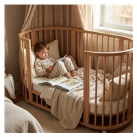 Dziecięce rosnące łóżeczko 3w1 owalne + materac New Baby biały