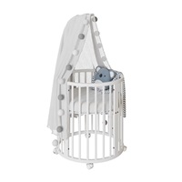 Dziecięce rosnące łóżeczko 3w1 owalne + materac New Baby biały