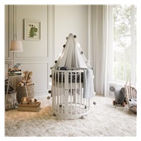 Dziecięce rosnące łóżeczko 3w1 owalne + materac New Baby biały