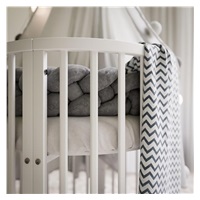 Dziecięce rosnące łóżeczko 3w1 owalne + materac New Baby biały