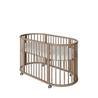 Dziecięce rosnące łóżeczko 3w1 owalne + materac New Baby orzech