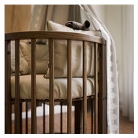 Dziecięce rosnące łóżeczko 3w1 owalne + materac New Baby orzech