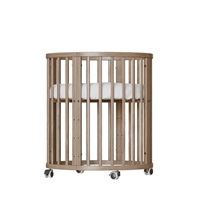 Dziecięce rosnące łóżeczko 3w1 owalne + materac New Baby orzech