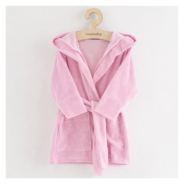 Dziecięcy frotte szlafrok New Baby pink