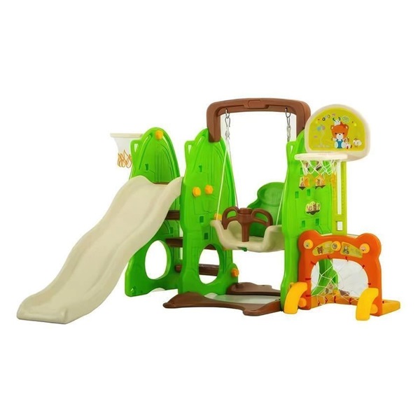 Dziecięca zjeżdżalnia z huśtawką 3w1 Baby Mix zielona