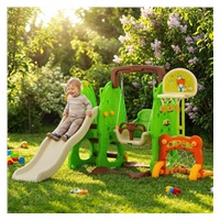 Dziecięca zjeżdżalnia z huśtawką 3w1 Baby Mix zielona