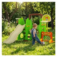 Dziecięca zjeżdżalnia z huśtawką 3w1 Baby Mix zielona