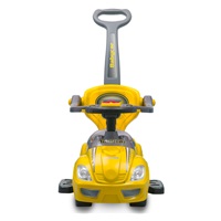 Dziecięcy jeździk z rączką 3w1 Baby Mix Mega Car żółty (Uszkodzone opakowanie)