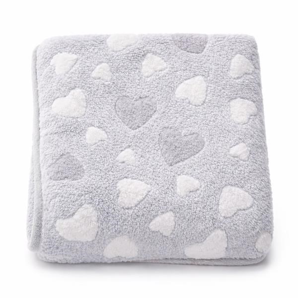 Dziecięcy kocyk New Baby 80x90 heart grey