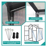 Szklarnia ogrodowa 183 × 244 cm poliwęglan, stelaż aluminiowy