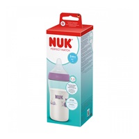 Dziecięca butelka do karmienia NUK Perfect Match Temperature Control Hippo 260 ml