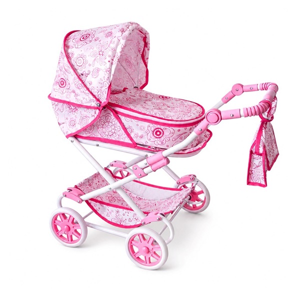 Wózek dla lalek 2w1 New Baby Monika Flowers