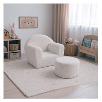 Dziecięca pufa-taburet New Baby Teddy cream