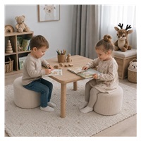 Dziecięca pufa-taburet Sztruksowa New Baby cream